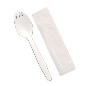 Individually wrapped Spork + napkin